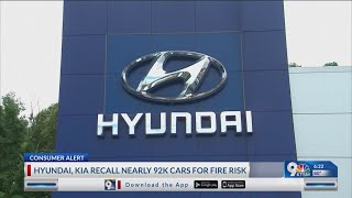 Hyundai and Kia recall nearly 92,000 vehicles over fire risk