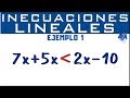 Inecuaciones de Primer Grado - Lineales | Ejemplo 1