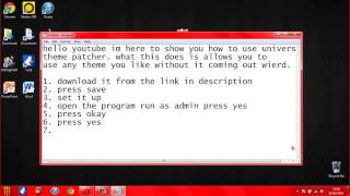 How to use Universal Theme Patcher Windows 7 ONLY
