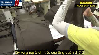 MH82511 Ráp dọc + canh miệng túi đùi + kéo dk+ canh decoup thân sau, canh túi hông nhỏ x2 | PPGM
