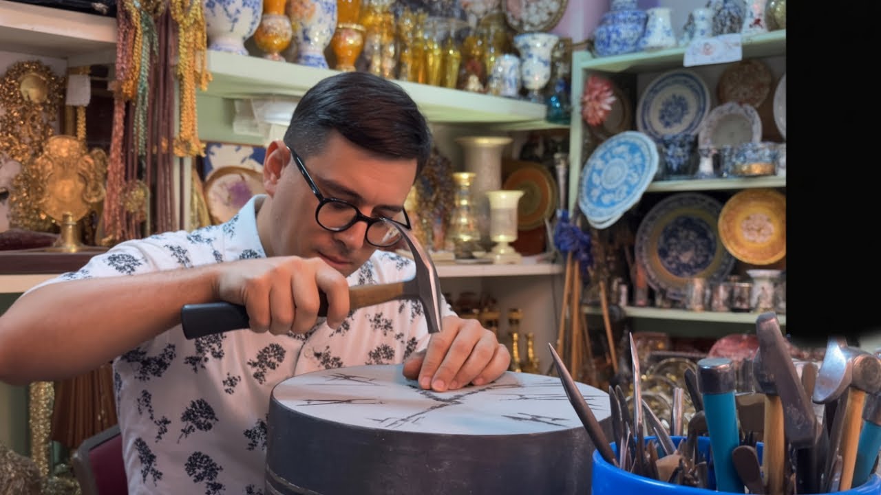 *He Brings a Persian Masterpiece to Life Inside a Historic Square: The Art of Engraving