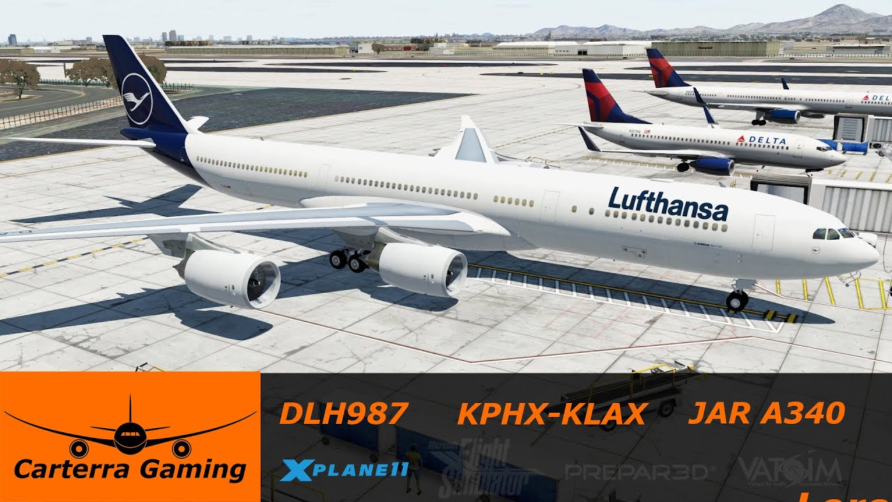 XPlane 11 Flight Phoenix to Los Angeles JAR Design A340 YouTube