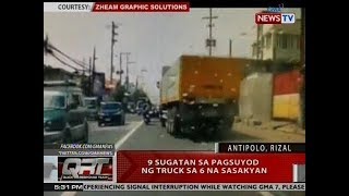 QRT: 9 sugatan sa pagsuyod ng truck sa 6 na sasakyan sa Antipolo