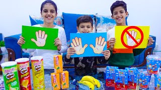 تحدي الطعام بدون يد.. يدين.. يد واحده