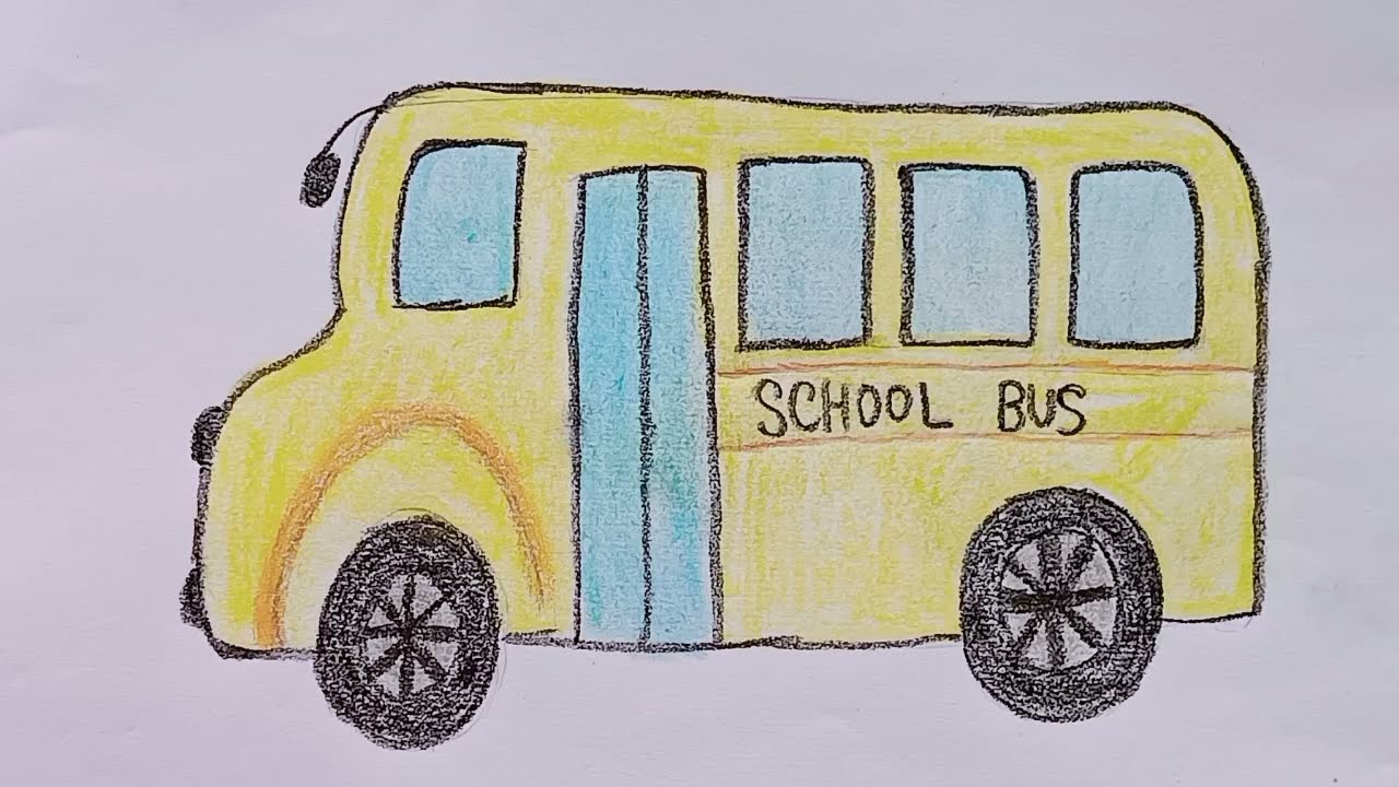 School Bus Drawing for Kids 