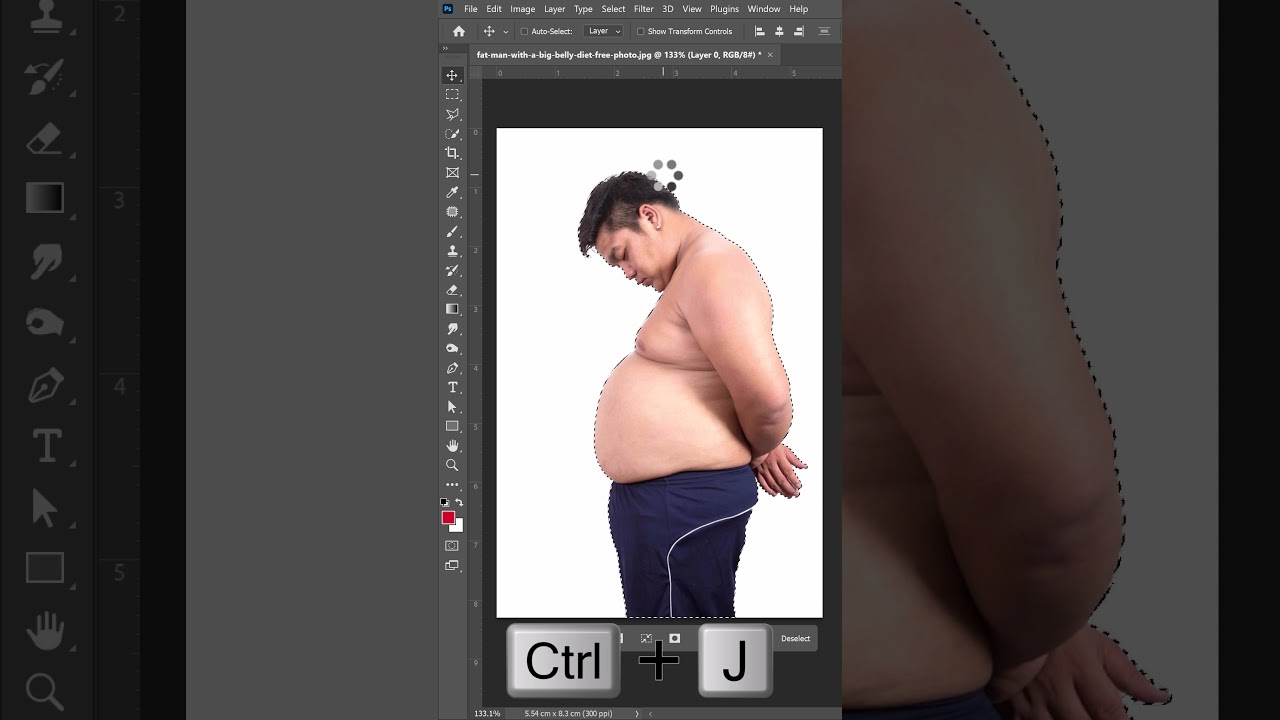 Photoshop fat to slim!! How to use the liquify tool?! 