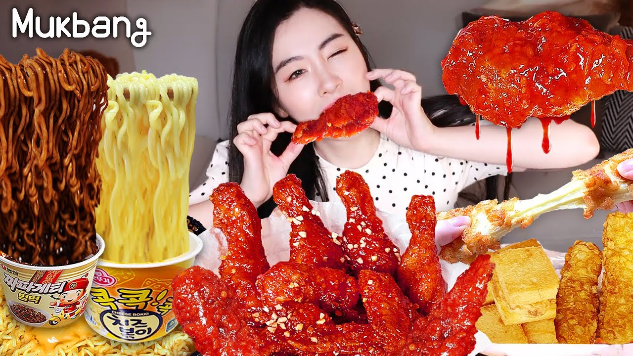 Mukbang✨Курица, сосая, чипсы, приготовления.Круглосуточный магазин Mukbang