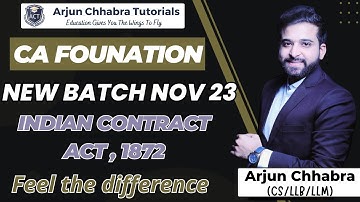 DAY 10 I INDIAN CONTRACT ACT 1872 CA FOUNDATION | CA FOUNDATION NEW BATCH | NOV 23