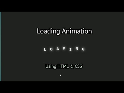 loading animation using html and css - YouTube