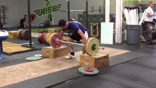 102kg/225lbs snatch pull + snatch off low block