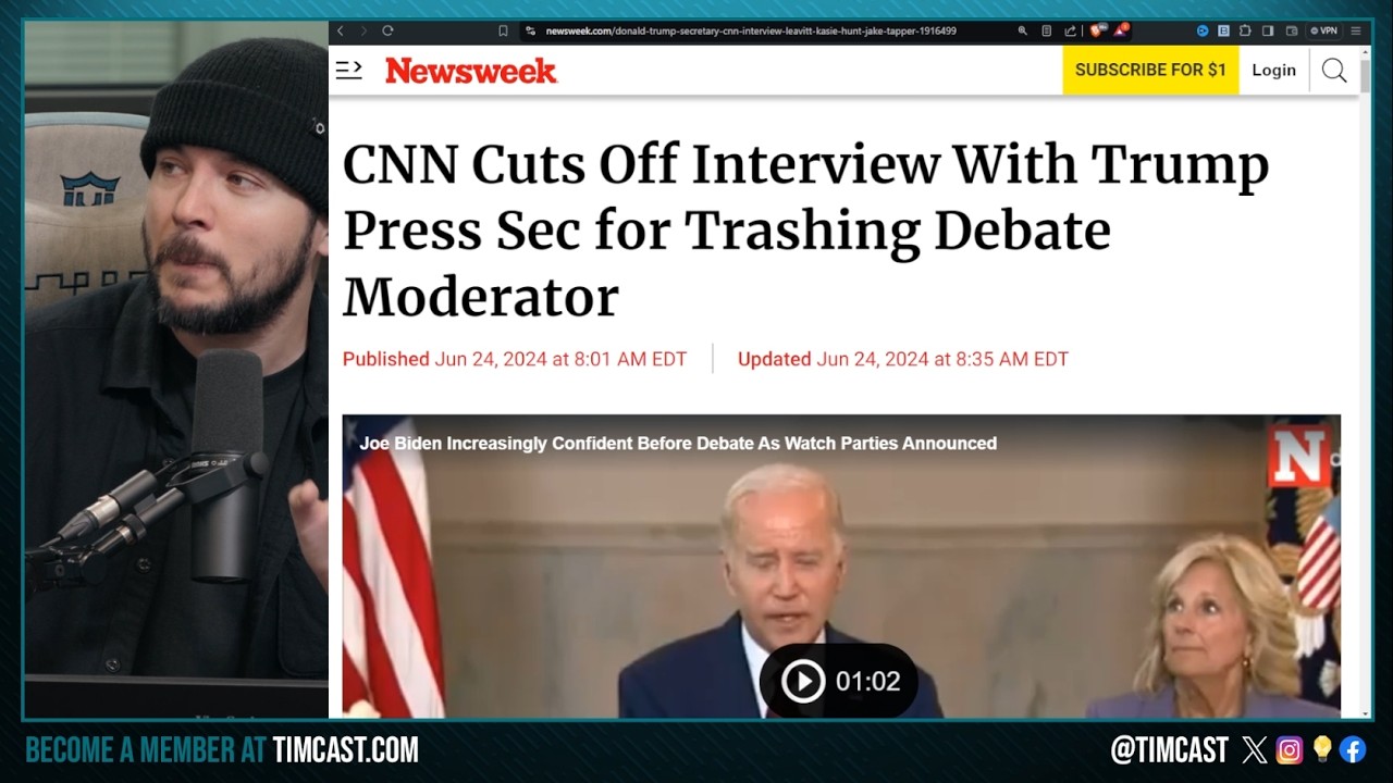 CNN PANICS, Cuts Trump Press Sec Mic ON AIR After Getting Called Out For BIAS In Trump Biden Debate