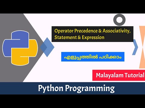 Operator precedence & Associativity|Statement & Expression|Python programming|Malayalam Tutorial