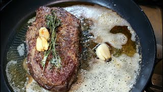 How to Cook The Perfect Ribeye Steak | Butter Basted With Thyme & Garlic