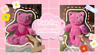 pink build a bear frog unboxing!