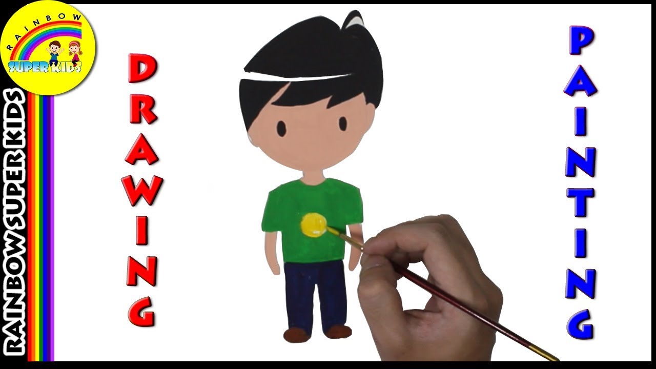 How To Draw A Little Boy Drawing And Painting For Kids Youtube Little boy drawing on a piece of paper. how to draw a little boy drawing and painting for kids