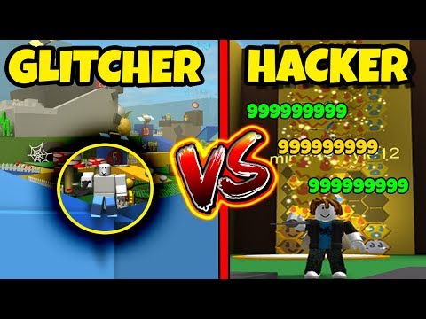 Glitcher Vs Hacker Bee Swarm Simulator Version Roblox Youtube