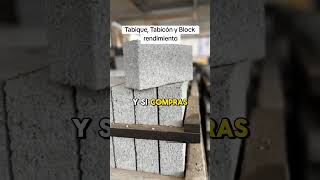 Tabique, Tabicón Y Block Rendimiento