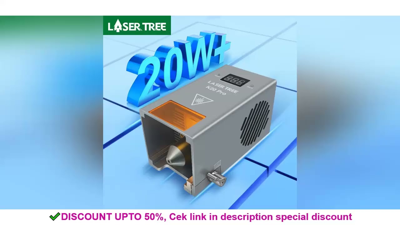 LASER TREE High Power 20W Optical Power Laser Head with Air Assist TTL Blue Light Module for Laser