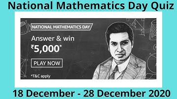 Amazon National Mathematics Day Quiz Answers | Win 5000 Pay Balance | 18 December 2020