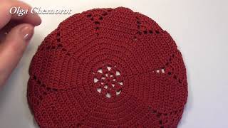 картинка: Берет крючком  Ч2  beret knitted