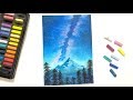 【七夕アート】夜空に流れる天の川の描き方withソフトパステル
