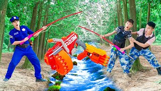 Battle Nerf War BTCMAN Fishing COUPLE NERF & COMPETITION Nerf Guns Fight Man MEGA NERF BATTLE