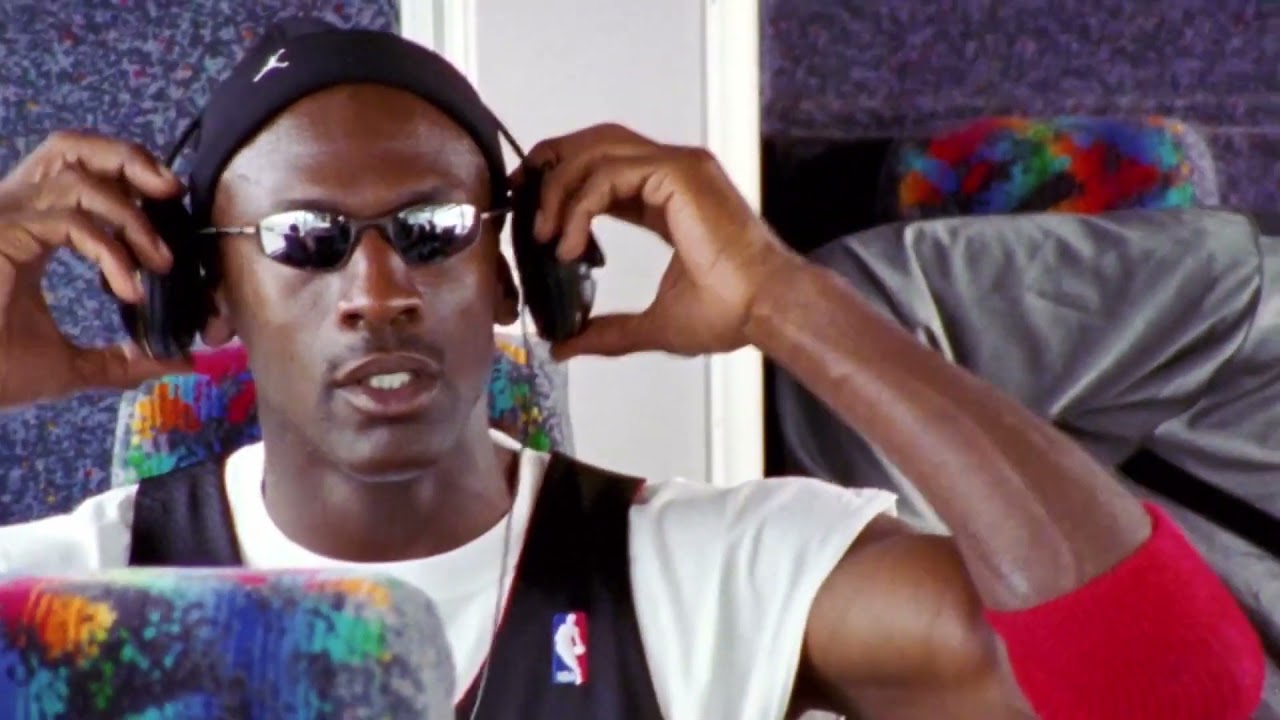 Michael Jordan enjoying 'Shawty Wanna Fuck' on the bus before game