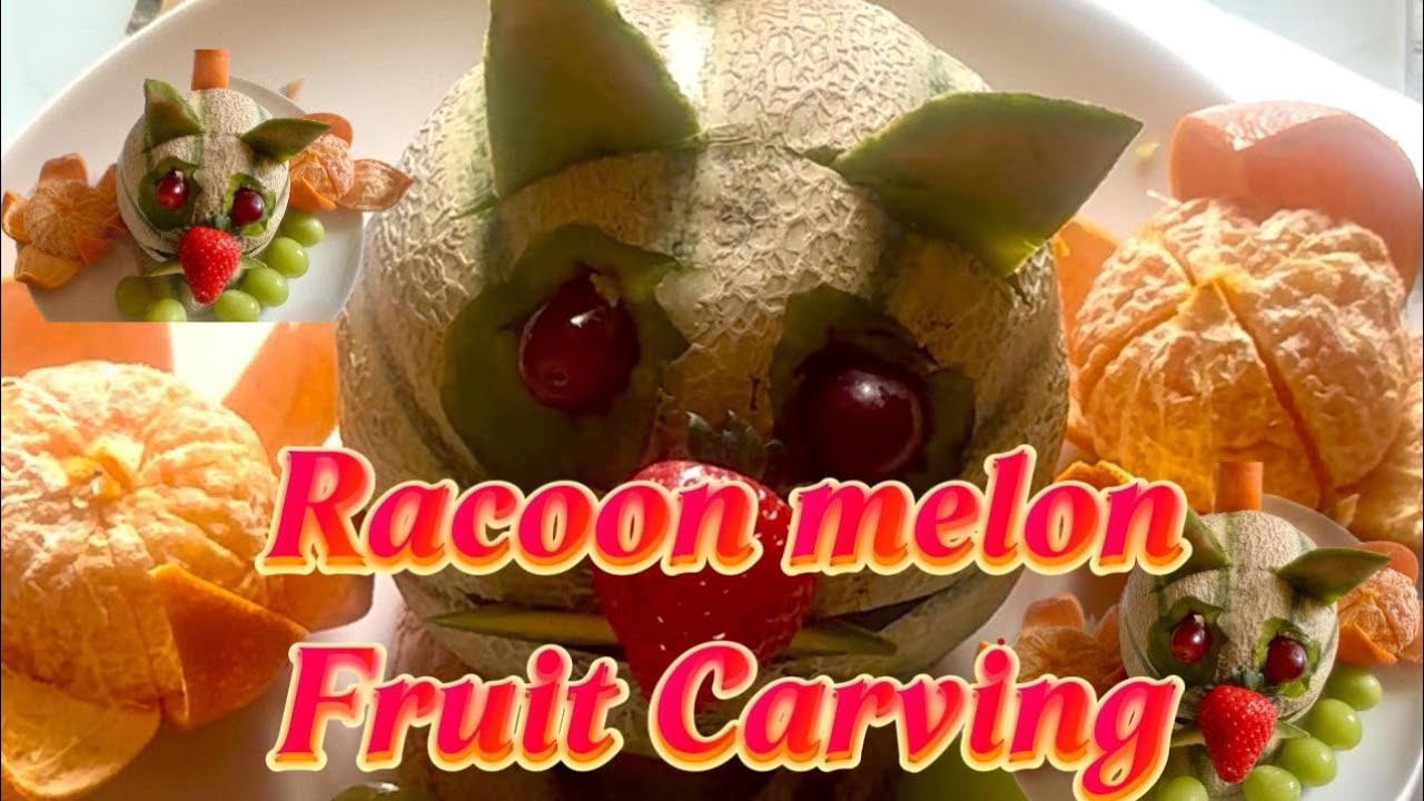 MERCY WAREHAM is live|ASMR SATISFYING| RACOON MELON FRUIT CARVING-DISH ...