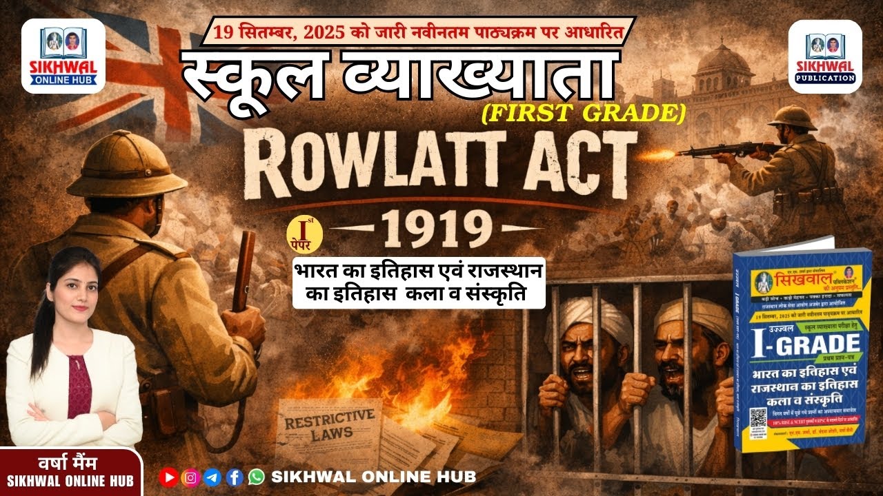 रॉलेट एक्ट  | First Grade INDIAN HISTORY Paper-1 CLASSES BY Varsha Maim