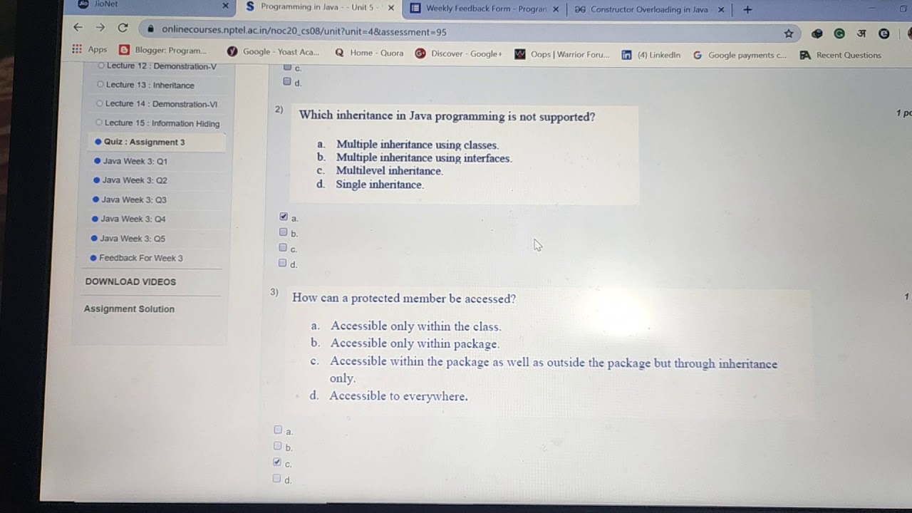 java nptel assignment answers 2023 week 3