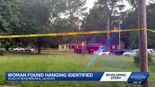Woman found hanging from tree in Jackson identified