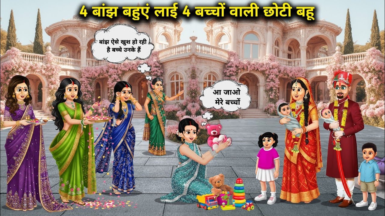 4 बांझ बहुएं लाई 4 बच्चों वाली छोटी बहू || 4 barren daughters-in-law brought a younger daughter-in..