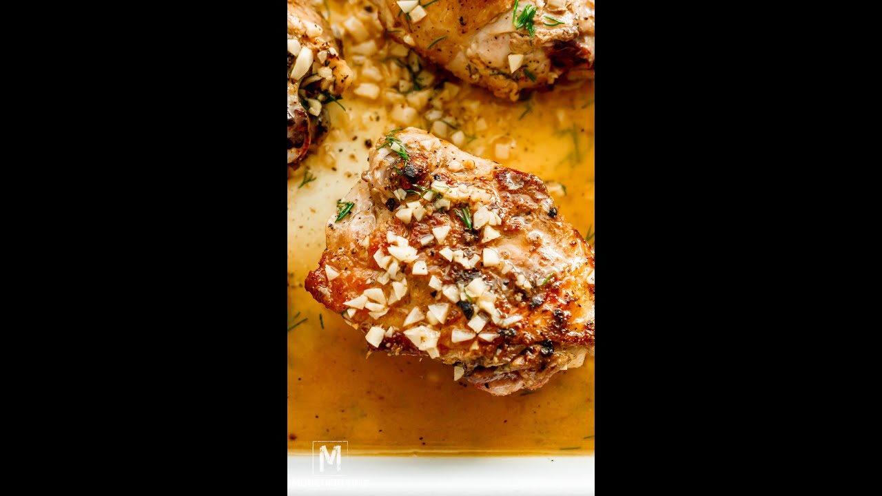 Baked Garlic Butter Chicken Thighs YouTube
