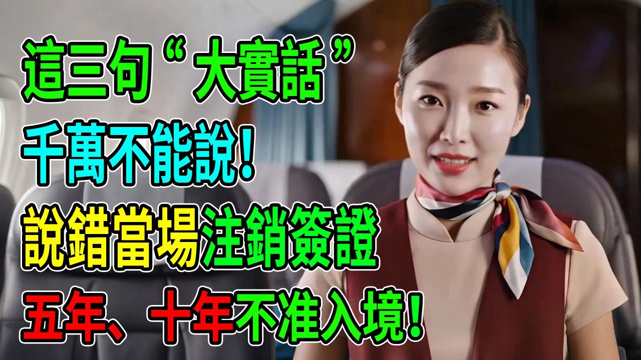 過海關時，這三句“大實話”千萬別說！說錯當場注銷簽證，五年、十年不准入境！#過海關 #遣返 #出國探親 #旅遊簽證 #海關問話 #順利通關