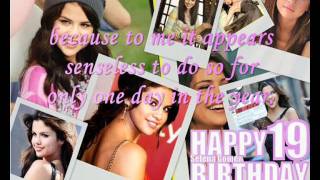 Happy 19th Birthday Selena Gomez(www.selenagomez.com)