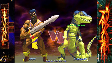 Primal Rage 2 Arik / Sauron Gameplay Full Playthrough - PR2 UPDATED Mame4Rage2 V0.4R1 1080p