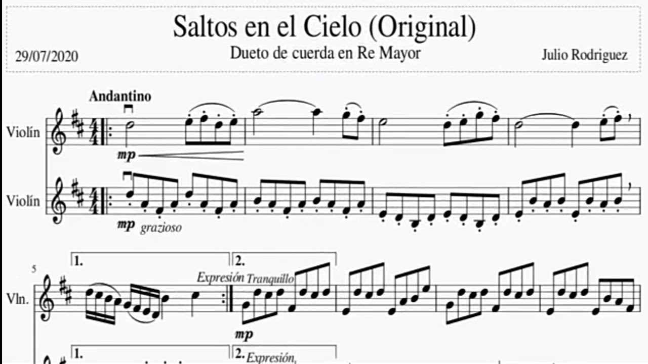 Saltos en el Cielo (Dueto de Violines) YouTube