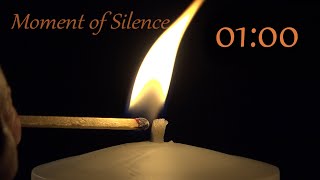 60 Seconds Timer | ⏰ Bell Alert | No Music  | Study Aid Focus Relaxation, Candle Moment of Silence