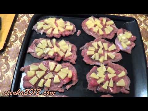 Видео рецепт Биточки с ананасом и сыром