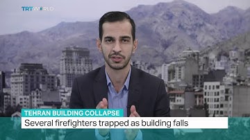 Tehran Building Collapse: Several firefighters trapped as building falls