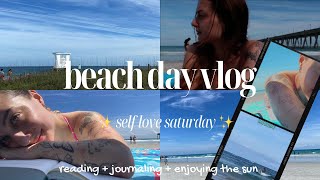 beach day vlog: self love saturday | reading | journaling | enjoying the sun | healing from burnout