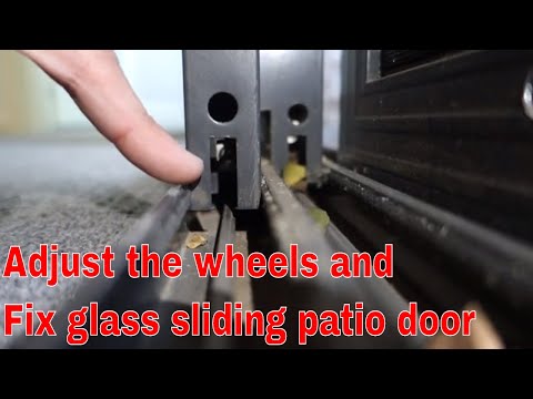 How to fix sliding glass patio door - adjust the wheels