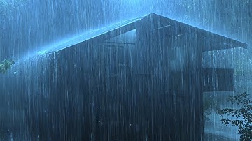 💤Sleep Instantly in Palm Tent with Heavy Rainstorm & Roaring Thunder Sounds in RainForest at Night