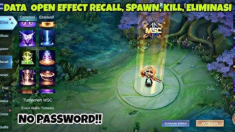 Data Open Effect Recall, Spawn, Eliminasi, Kill Terbaru | Mlbb Lite | Ml Lite |Cara Atasi Lag Di ML