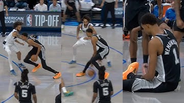 Victor Wembanyama blocks Lively then cooks him with nasty handles for 4-pt play 😭