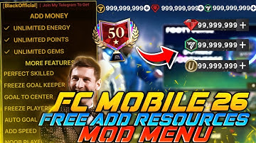 EA SPORTS FC Mobile 2026 APK MOD MENU v26.1.01 VIP Unlimited Money, Fc Points & Unlocked Android/iOS