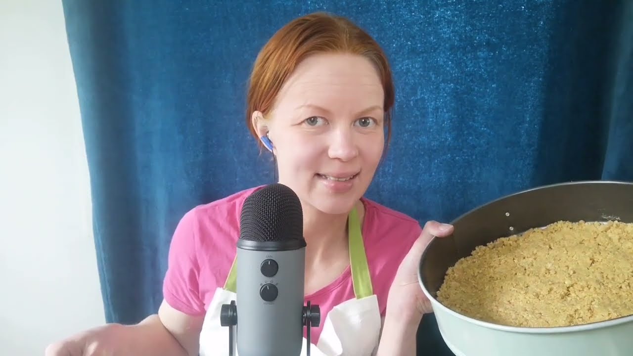 Making a Mango Cheesecake – Whispers and Baking Sounds with an accent