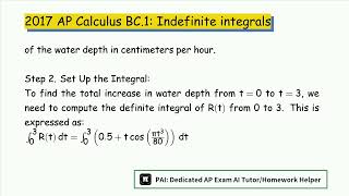 2018 Ap Calculus Bc.1 How Much Did The Depth Of Water In The Rain Gauge Increase From T0 To 3Hours?