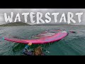 Waterstart with big and heavy race sail  pov