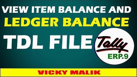 Tally Stock Item & Party